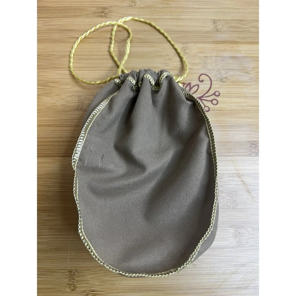 Crown Royal Tan Taupe Drawstring Bag Gold Embroidery Collectible Pouch Whiskey‎